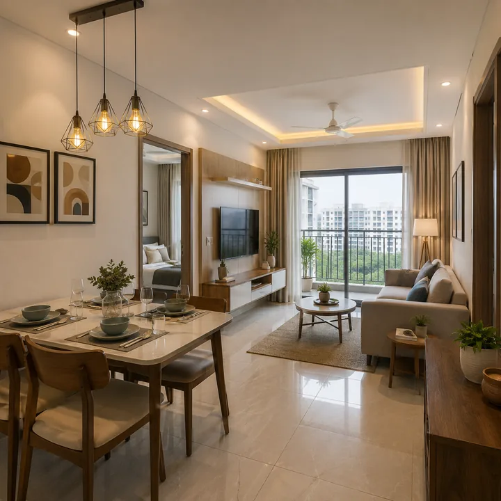 Prestige Chandapura representative living-dining interior