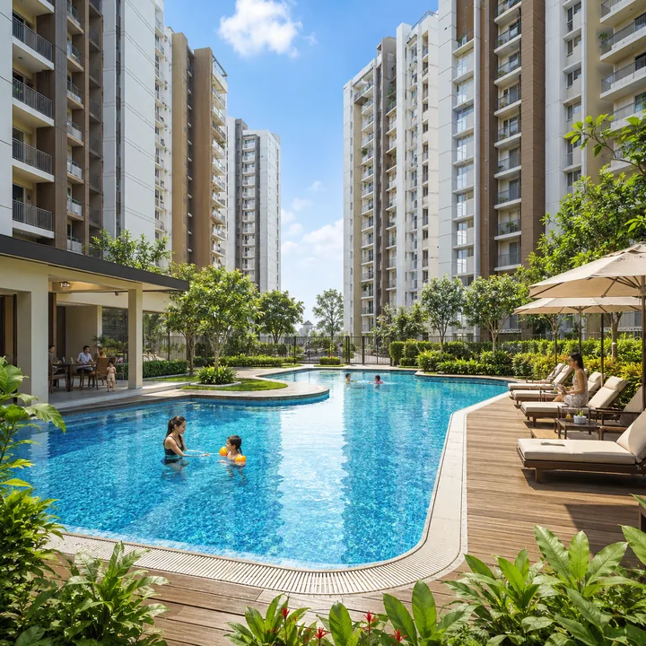 Prestige Chandapura swimming pool deck