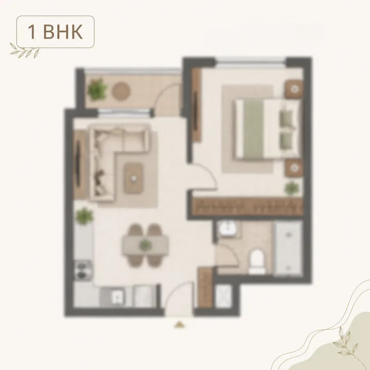 Prestige Chandapura 1 BHK floor plan layout